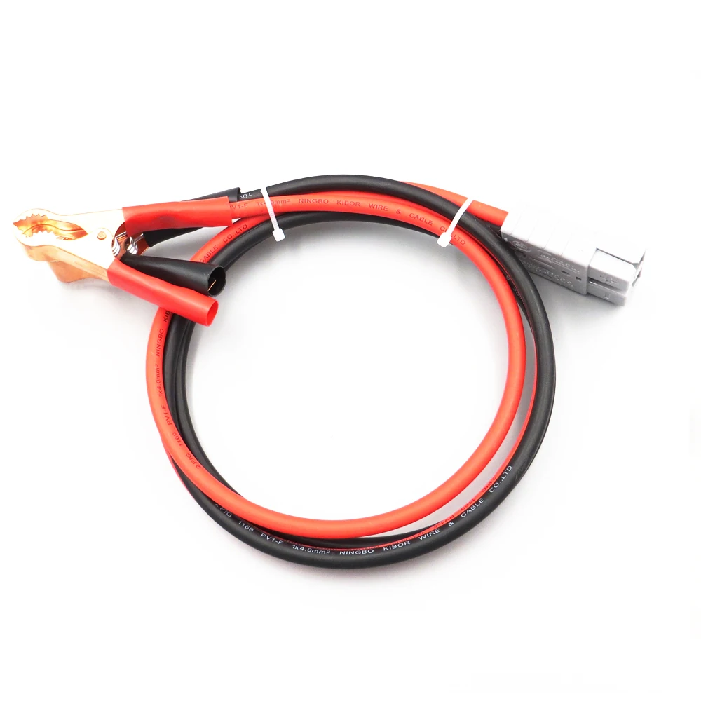 

Solar Cable 12AWG/4mm2 red black color 50A 600V SH50 Plug Extend cableBattery Connector Connect Alligator Crocodile clip Clamps