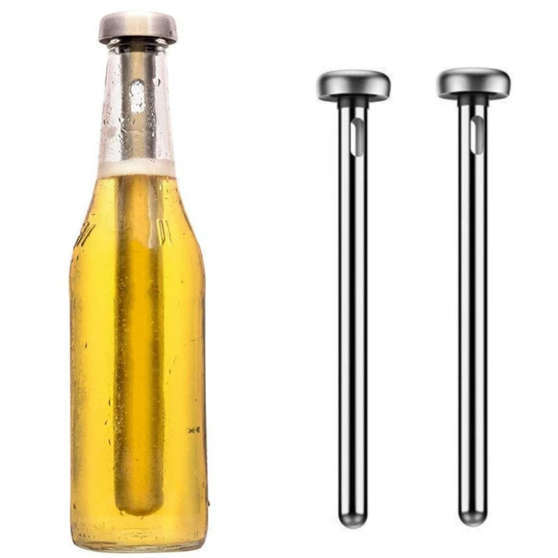 2 Pieces Beer Chiller Stick For Bottles Stainless Steel Chiller Stick Beverage Cooler Cooling Sticks Keep Bottled Drinks Cold