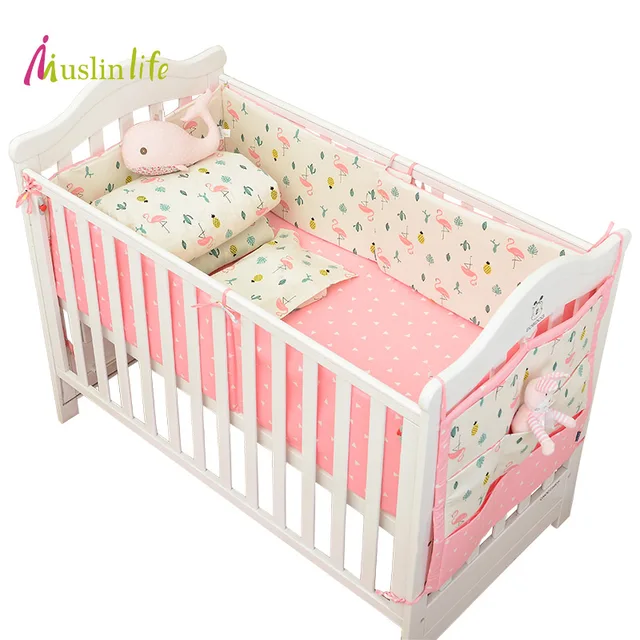 Muslinlife Infant Crib Per Bed Protector Baby Kids Cotton Nursery Muslinlife Infant Crib Per Bed Protector Baby Kids Cotton Nursery Bedding Flamingo Set Available