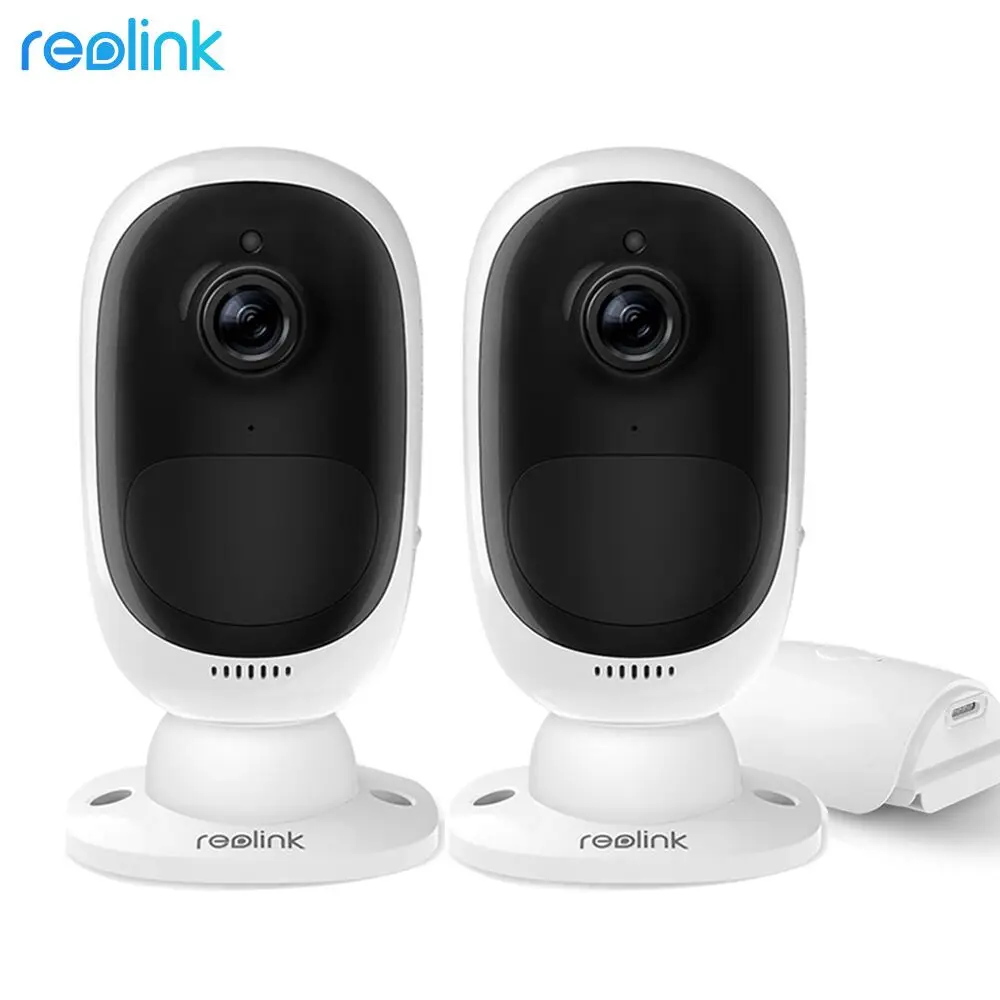 Reolink Argus 2 WiFi Camera 1080P Rechargeable Battery Powered IP65 Weatherproof Wireless Scurity Cam 2 Pack