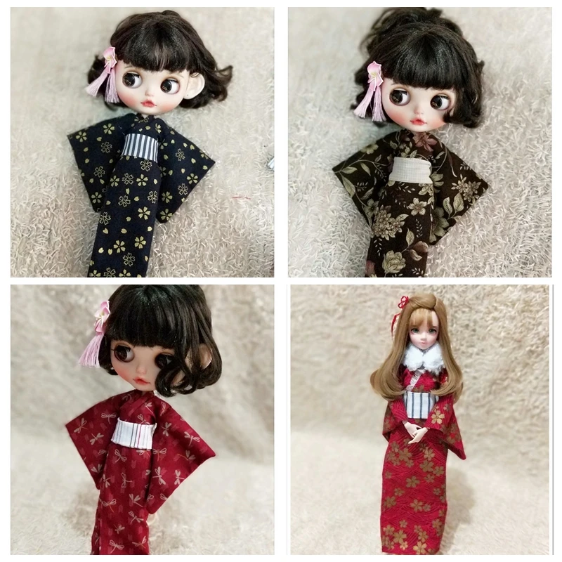 1 комплект = 2 шт. Новая Одежда для кукол модное японское кимоно с поясом для blyth licca ob24 1/6 аксессуары для кукол Одежда для кукол