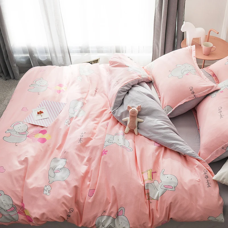 Dream NS скандинавский розовый набор постельных принадлежностей для девочек в мультяшном стиле, чехол для спальни, наволочка, теплый мягкий домашний комплект для спальни, гостиной