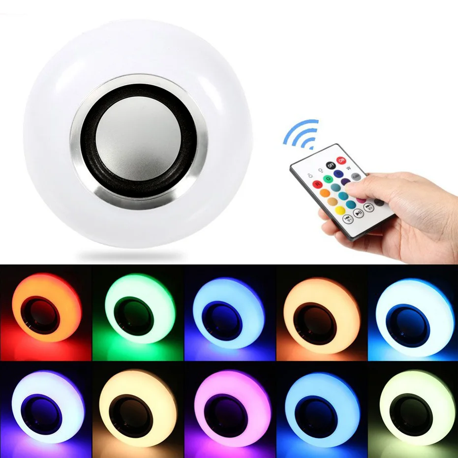 E27 умная RGB RGBW Беспроводная Bluetooth акустическая лампочка музыка игра Диммируемый