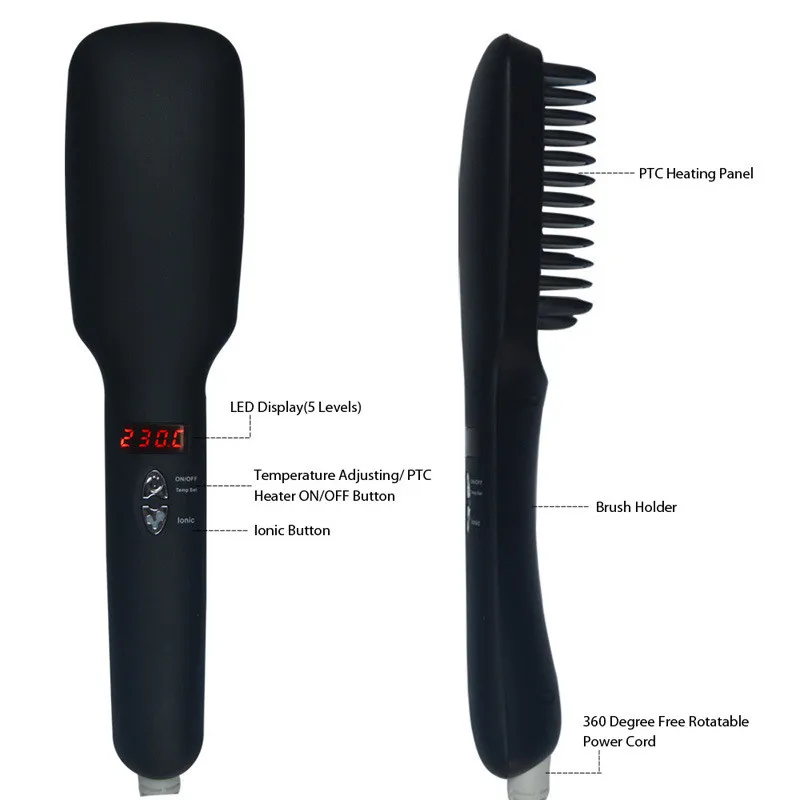 Alisador de Cabelo Elétrica Ionic Plana Escova Rápido Aquecimento Alisador Pente Varinha Cerâmica Ferro Penteado Seda Suave Ferramenta 4 escova penteado seda suave ferramenta