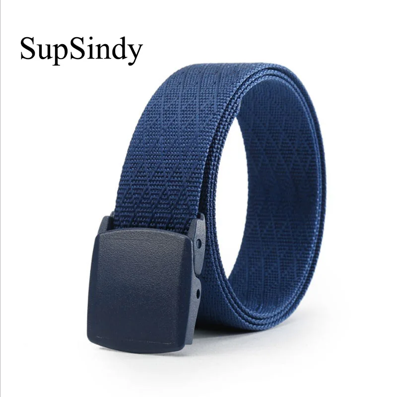 SupSindy мужские и женские холщовые нейлоновые пояса модные POM автоматические пряжки ремни для женщин Открытый тактический ремень военный мужской ремень синий