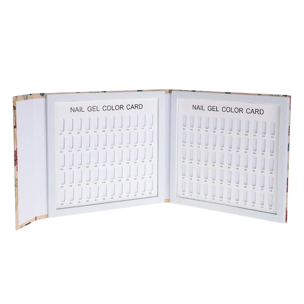 120 Color Model Nail Gel Polish Color Display Box Book Dedicated White Nail Gel Polish Display Card Chart with Tips 10