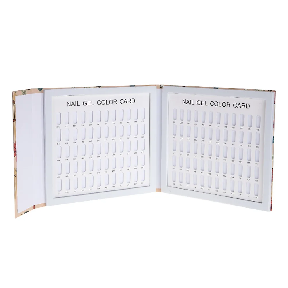 

120 Color Model Nail Gel Polish Color Display Box Book Dedicated White Nail Gel Polish Display Card Chart with Tips 10