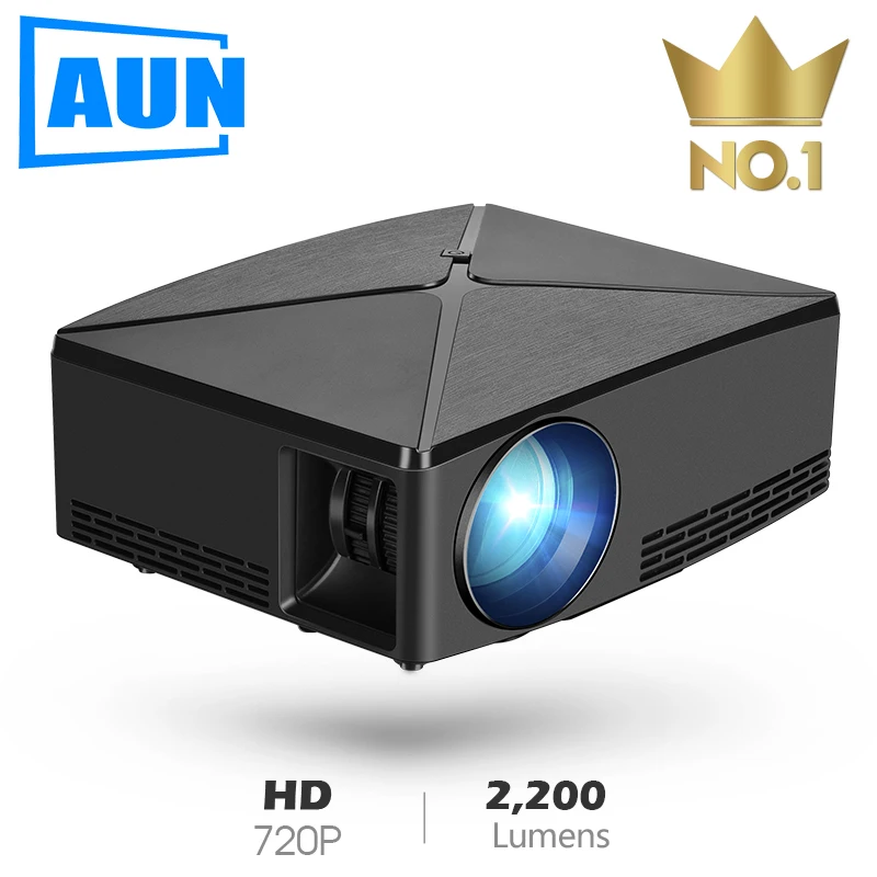 عون جهاز عرض صغير C80 يصل ، 1280x720 القرار ، الروبوت WIFI Proyector ، LED المحمولة HD 3D متعاطي المخدرات للسينما المنزلية ، اختياري C80