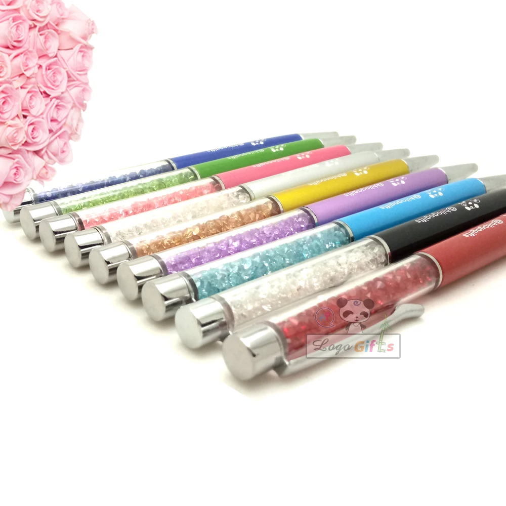 

NEW cute diamond pen with metal Flat head pen to custom free with your name/email/art special for birthday party 300pcs a lot