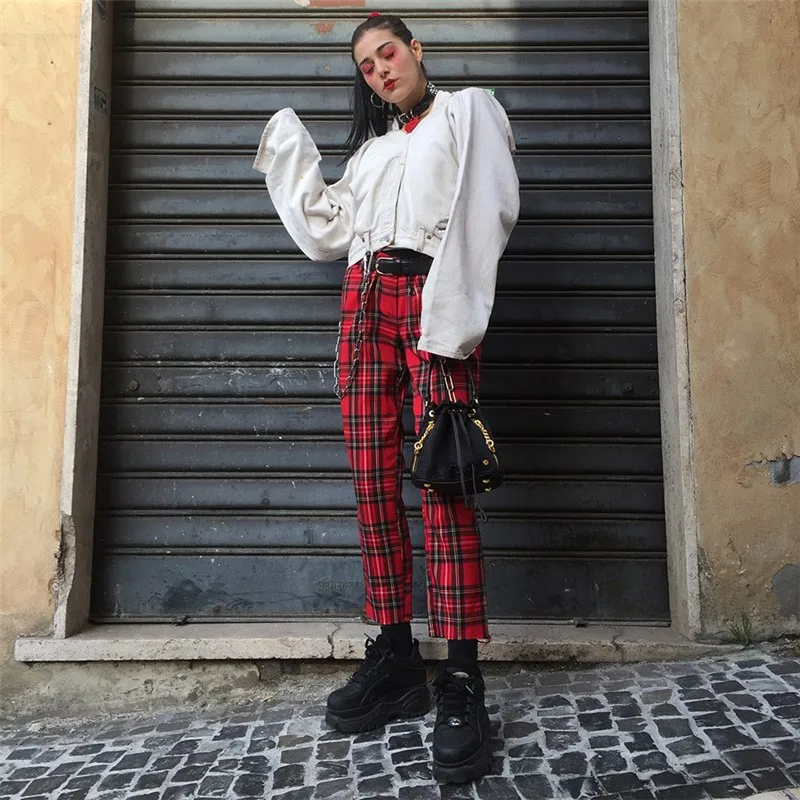 calças xadrez feminina 2018