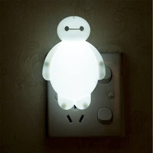 Топ Baymax, мультяшный Ночной светильник, 110 В, 220 В, США, ЕС, вилка, детская комната, светодиодная Энергосберегающая лампа, Детский Светильник, прикроватный светильник, светильник ing