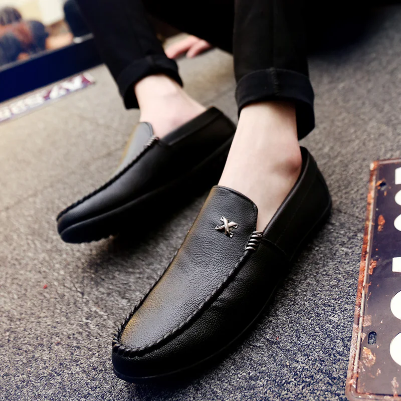 

2017 Summer Men Flats Men Shoes Moccasins Shoes Men Leather Shoes Lacing Fashion Men Casual Shoes Loafers Breathable Size 39-44