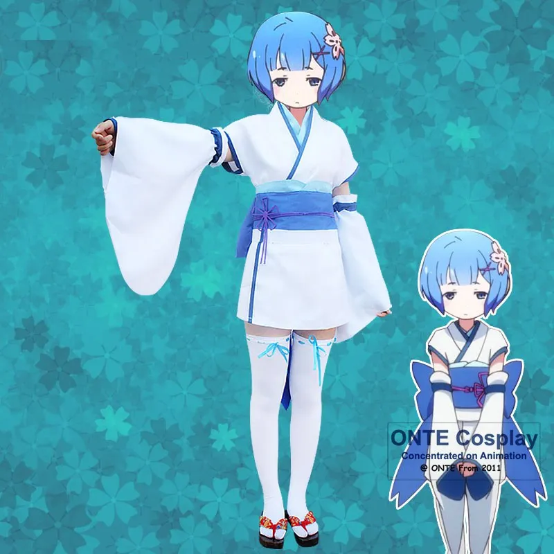 Re:Zero kara Hajimeru Isekai Seikatsu RAM / REM Young Кимоно костюмы косплей Женский Халат пальто для