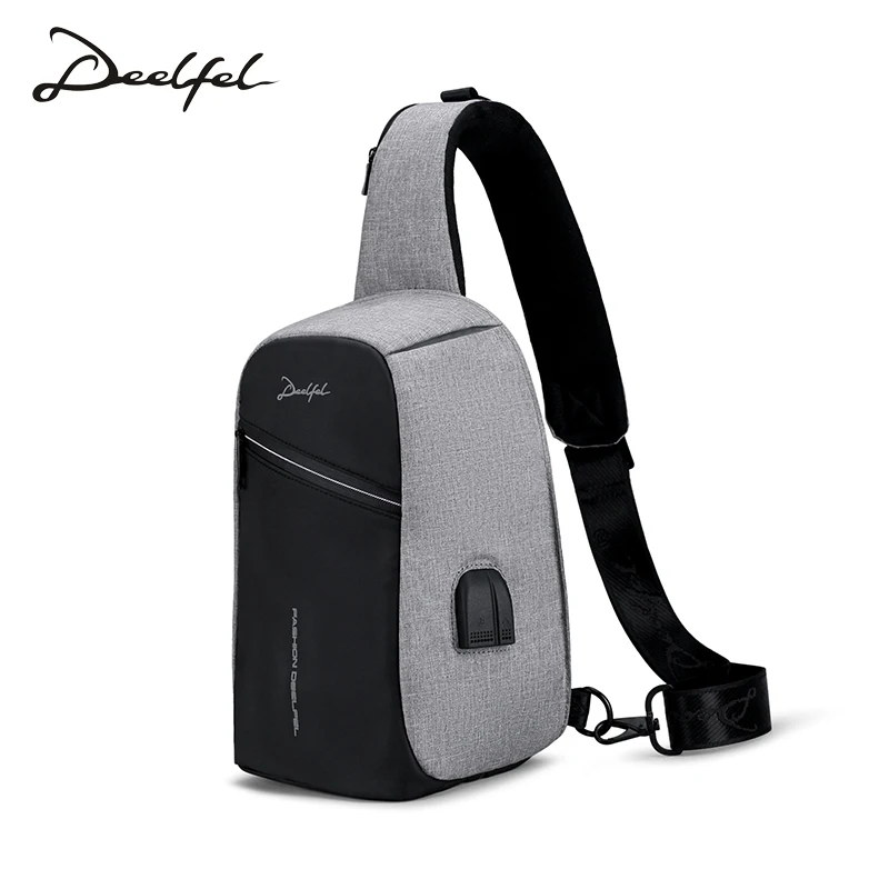 DEELFEL Men Chest bag Anti theft Crossbody Bags For Men Messengers Bag High Quality Waterproof ...