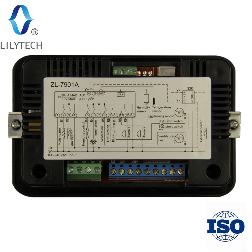 ZL-7901A, 100-240В переменного тока, PID, многофункциональный автоматический инкубатор, контроллер инкубатора, инкубатор температуры и влажности, Lilytech