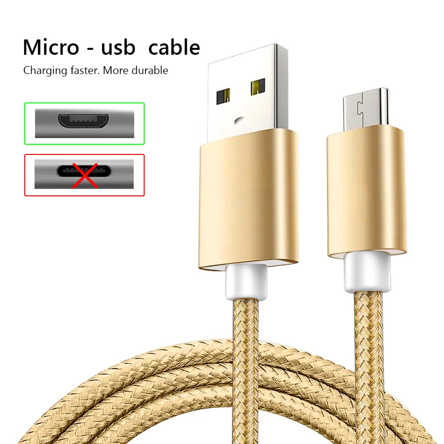 3A المصغّر USB كابل 3 M سريع شحن النايلون USB مزامنة بيانات الهاتف المحمول الروبوت محول كابل الشاحن لسامسونج xiaomi redmiCable