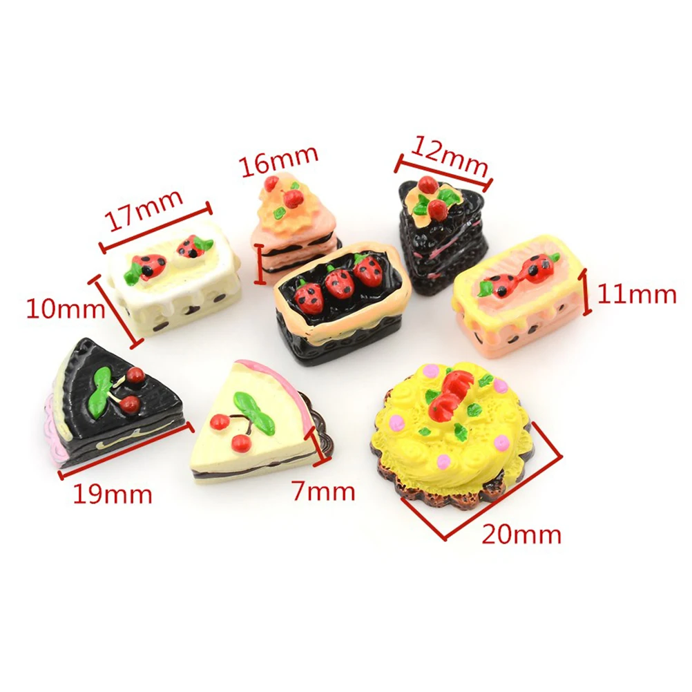 Смешанный ароматизированный шоколадный клубничный Вишневый пирог миниатюрный торт для кукольная кухня игрушки высота 11-21 мм