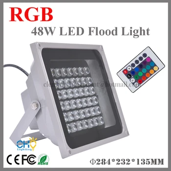 

5pcs/kit free shipping AC 220V 110V LED Flood Light 48W Waterproof IP67 Led Floodlight RGB Garden Spot Landscape Lighting