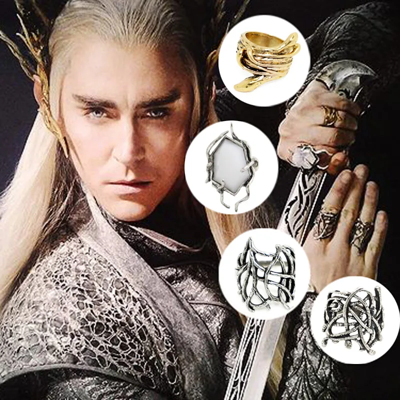 Hobbit Thranduil Anneau quatre 4 anneaux ensemble Mirkwood elfe Roi anneau le SEIGNEUR DES