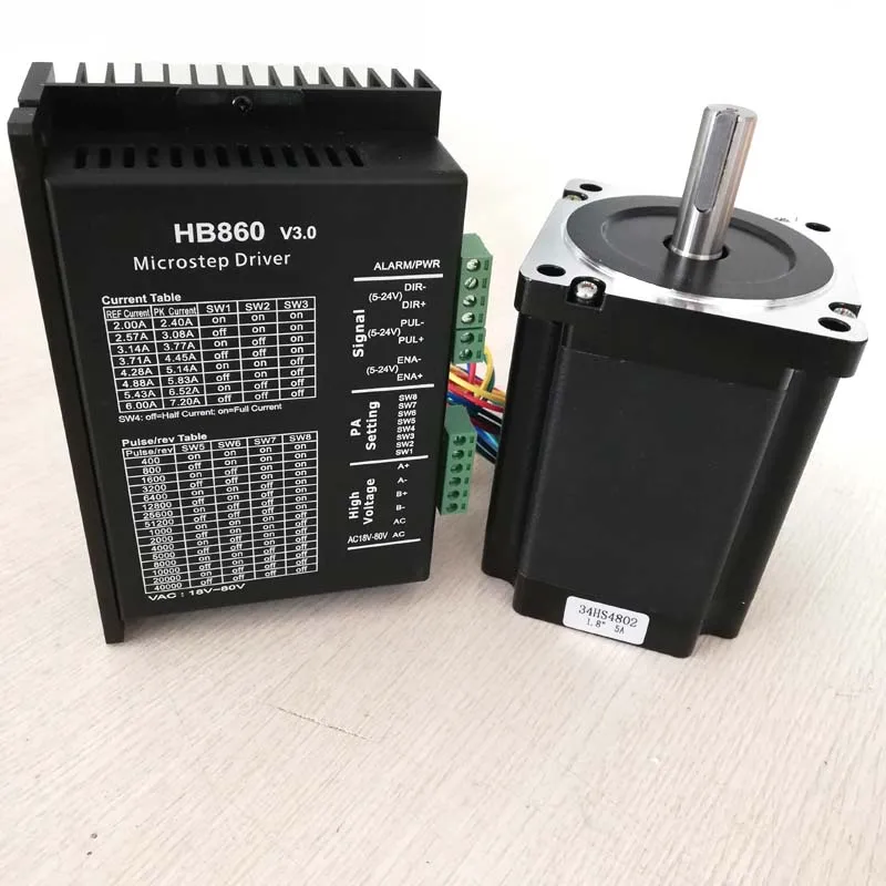 Nema 34 Stepper Motor Kit 5.0A / 1230oz in Stepper Motor/114mm+Servo