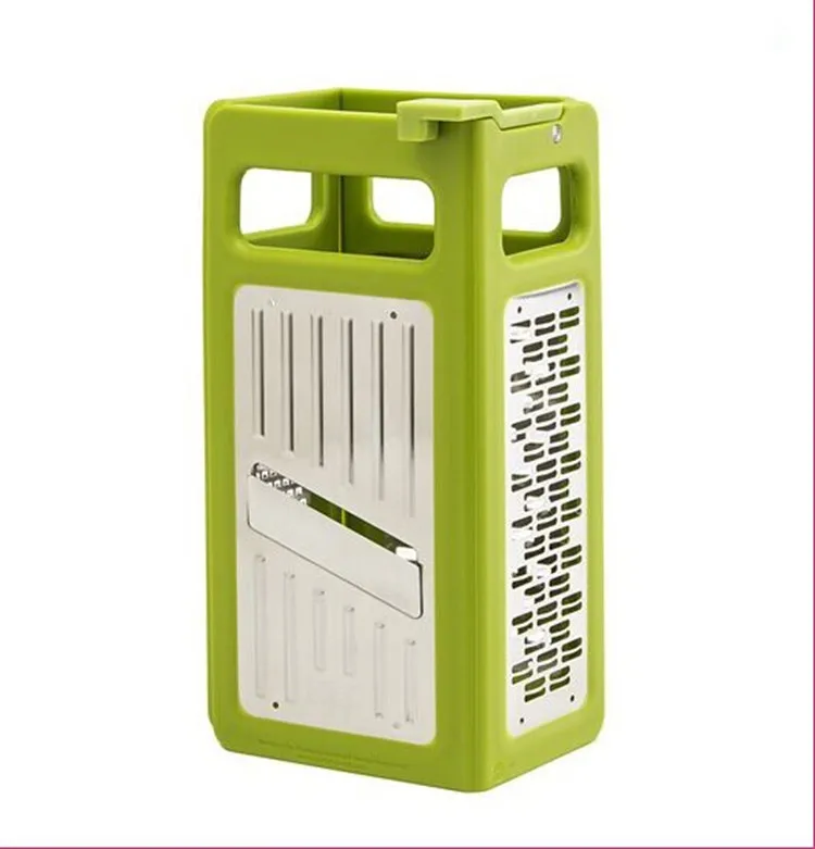 

4 Sides Folding Box Grater Kitchen Gadgets Device Shredder Cheese Slicer Flat Coarse Fine Ribbon Etched Blades -50