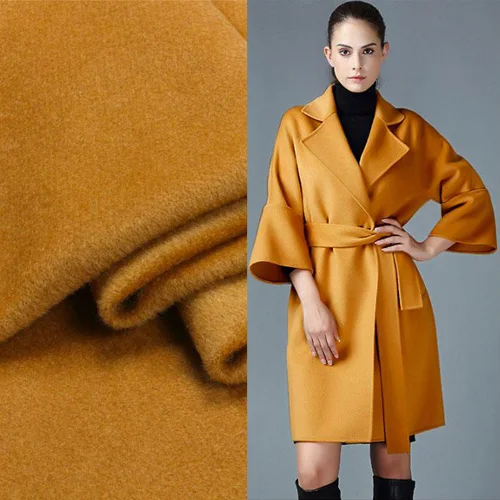 

Yellow middle thickness wool fabric 80% wool blending 20% viscose,WF118