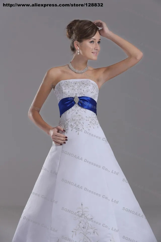 royal blue white and silver wedding dresses