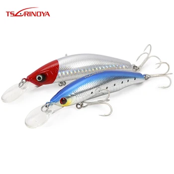 

TSURINOYA 4pcs/Lot Minnow 105mm 17g Hard Fishing Lure 3D Eyes Artificial Wobblers with Treble Hook and Movable Steel Balls