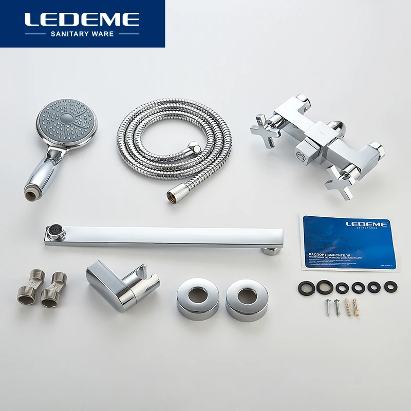 LEDEME Bathroom Faucet Chrome Finish New Wall