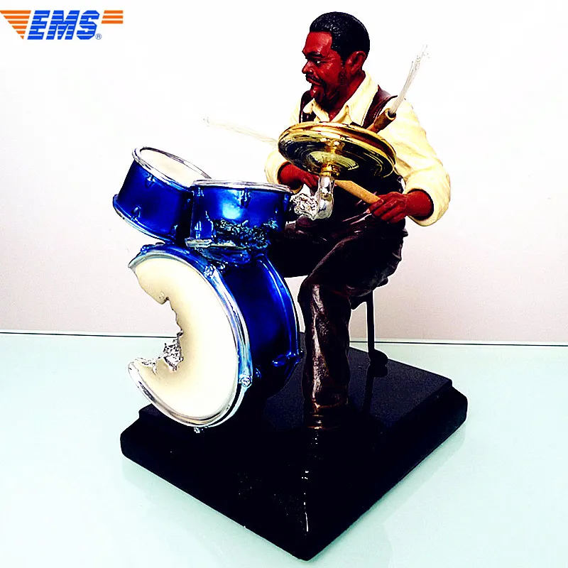 

Jazz Drum Kit Drummer Sculpt Bust Famous Music Figure Statue Musician Desktop Decoration Office Souvenir Colophony Crafts L2727