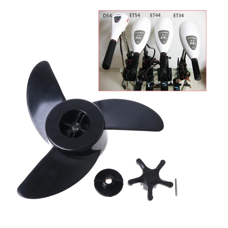 

Free shipping Hot New 1 Set 3 Blades Motor Boat Propellers Electric Engine Outboard For Haibo ET34 ET44 ET54