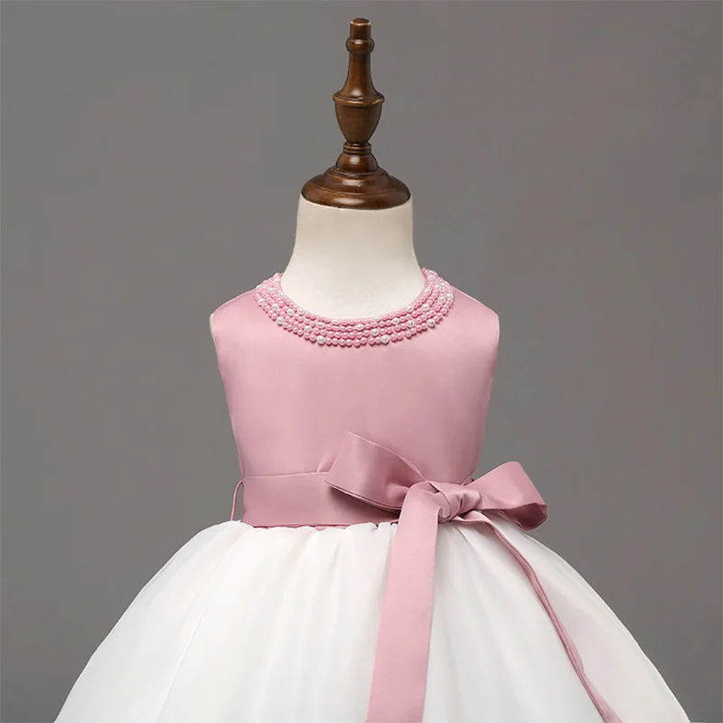 Keelorn/платье для девочек детская одежда для девочек-подростков кружевное платье с цветочным принтом, праздничное платье принцессы детская одежда на возраст от 0 до образным вырезом бальное платье
