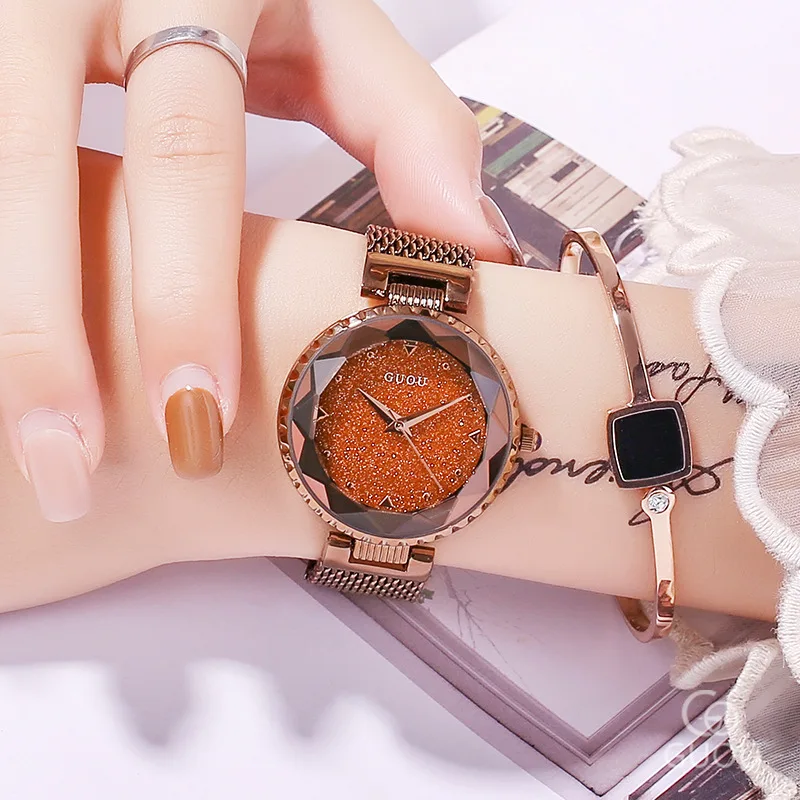 

Top Brand Star Face Ladies Watch Women Fashion Rhinestone Casual Quartz Watch Female New Dress Watch Clock Stainless Steel Belt
