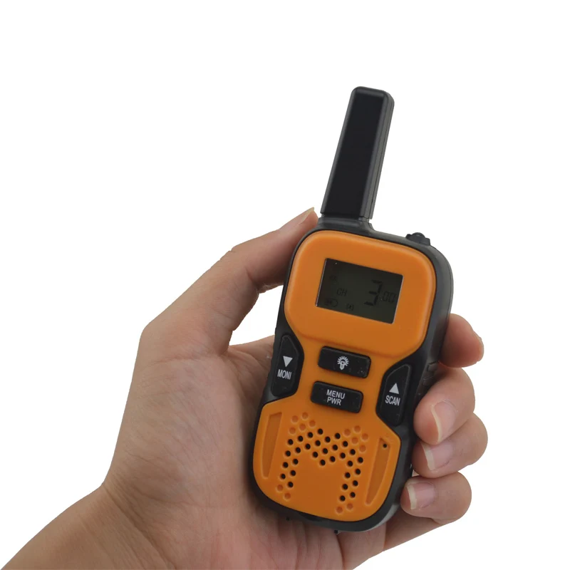 2 шт./пара желтый мини дети Walkie Talkie 22 каналов GMRS 2 способ радио ЖК-дисплей Дисплей+ 2 перезаряжаемый аккумулятор+ кабель usb