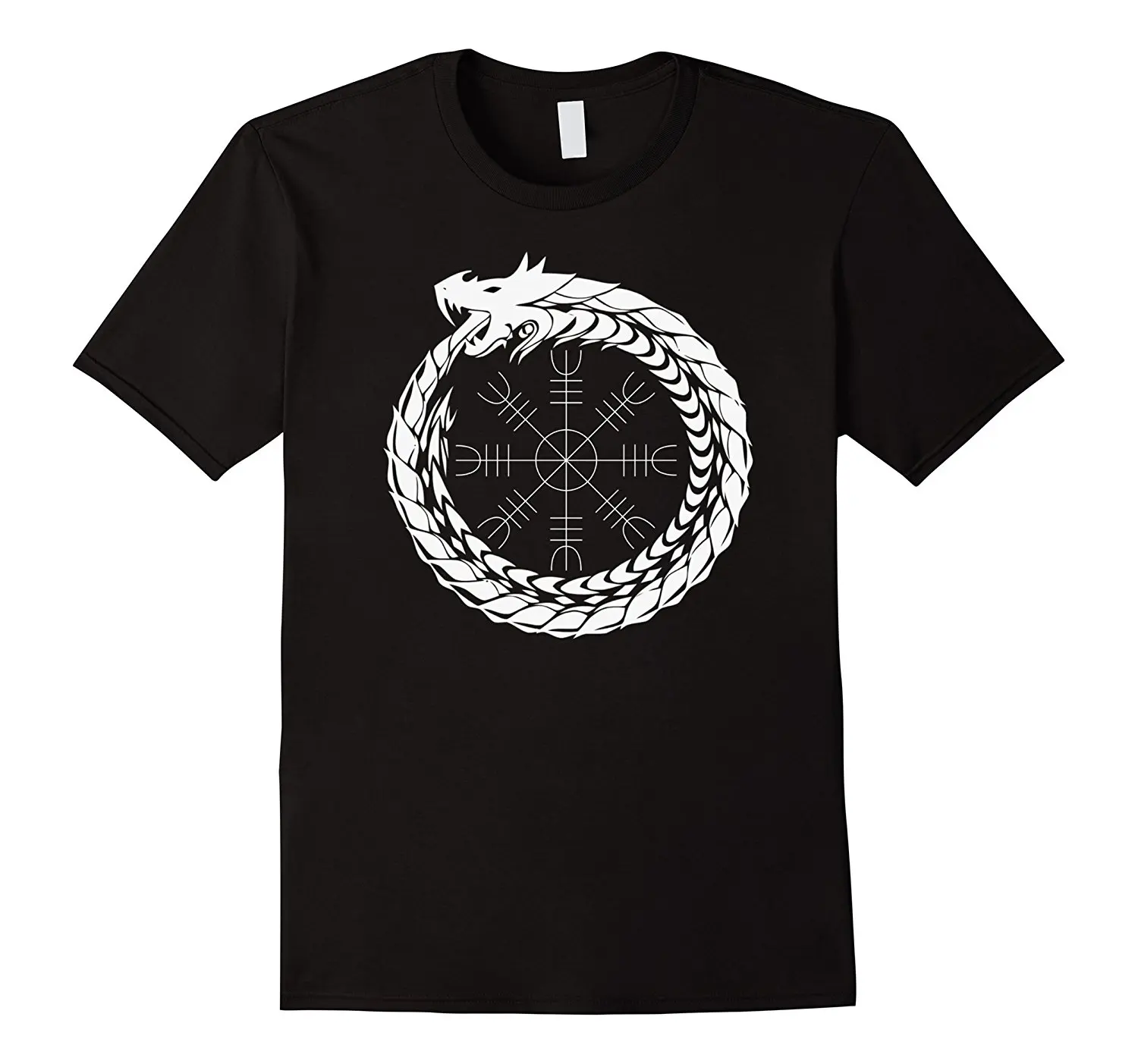 

Magical Dragon Viking Helm of Awe T-Shirt Streetwear Funny Print Clothing Hip-Tope Mans T Shirt Tops Tees Men Lastest