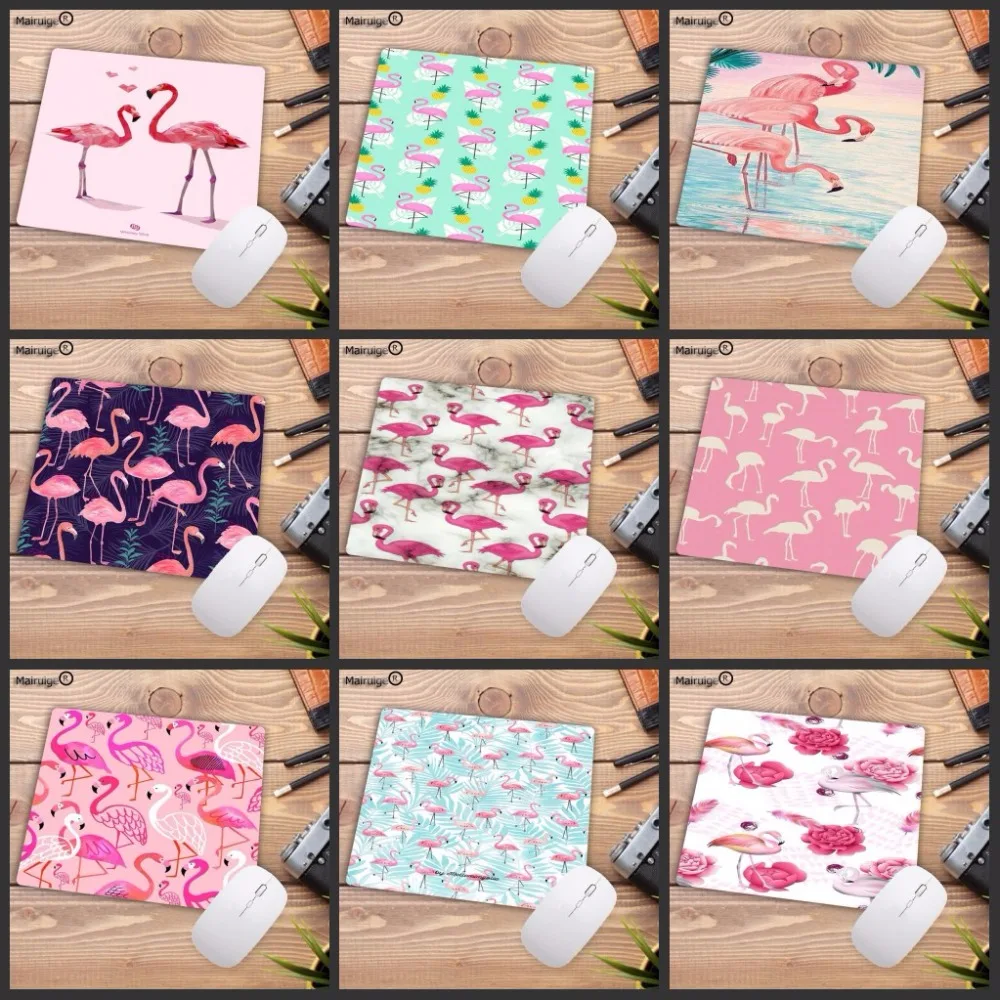 Mairuige 22x18cm Mousepad Pink Flamingo Desk Mat Surface