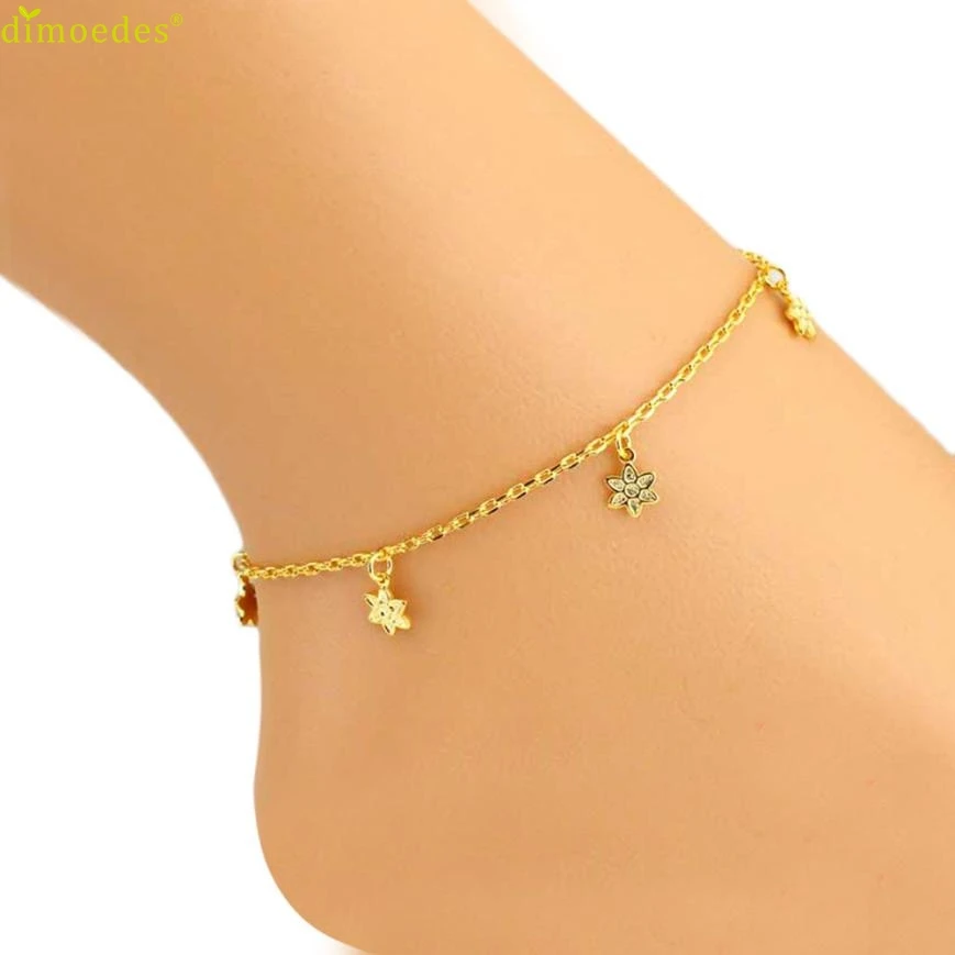 Diomedes Newest Flowers Women Ankle Bracelet Barefoot Sandal Beach Foot font b Jewelry b font Anklet