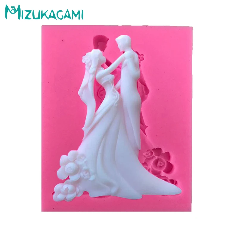 

Liquid Silicone Mold Edding Cake Decoration Bride Groom Molding Fondant Cake Decoration Mold DIY Kitchen Baking Tool MJ-01174
