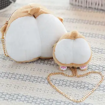 

Cute Pet Dog Butt Plush Coin Bag Corgi Butt Shape Coin Purse Animal Plush Bag Creative Corgi Girl's Bag Mini Purse