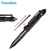 Tenvellon Self Defense Supplies Tactical Pen Simple Package Tungsten Steel Personal Defense Security Protection Defensa Personal aviation aluminum tactical pen glass breaker self defense emergency tool outdoor portable self guard personal security supplies