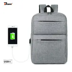 Рюкзак для ноутбука в стиле Оксфорд мужские черные зарядка через usb компьютер Бизнес back pack мужской большой ёмкость школьная сумка-рюкзак