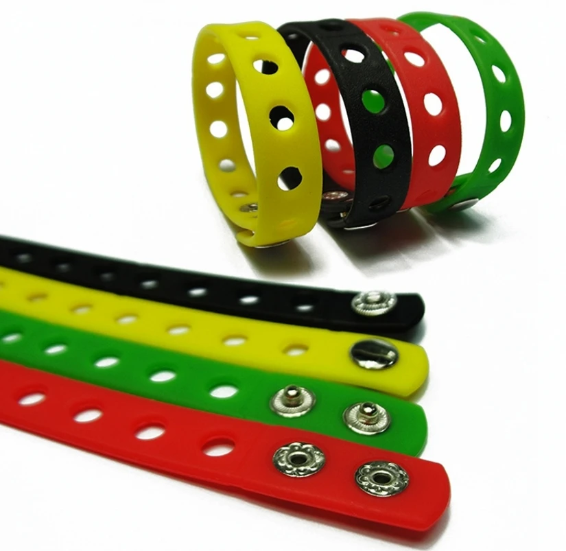 

500PCS 18CM 17 Colors Silicone Wristbands Soft Bracelets Bands for Shoe Charms Braclets Kids Party Gifts Kids Favor