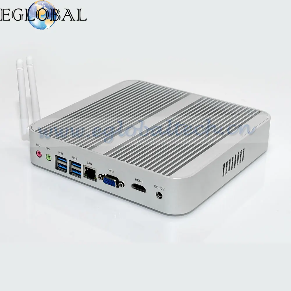 EGLOBAL 12V Desktop Computer i5 5200U Fanless Mini PC Windows 10 i5 5250U Micro Office Computer HDMI VGA 4k TV Box Barenone Pc