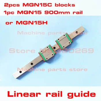 

15mm Linear Guide MGN15 L= 900mm linear rail way + MGN15H Long linear carriage for CNC X Y Z Axis MGN15C square