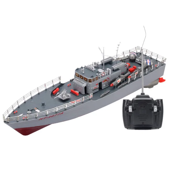 High Quality 2877A Wireless Remote Control Anti Boat Capsize Simulation Military Model of Children's Outdoor Water Boat