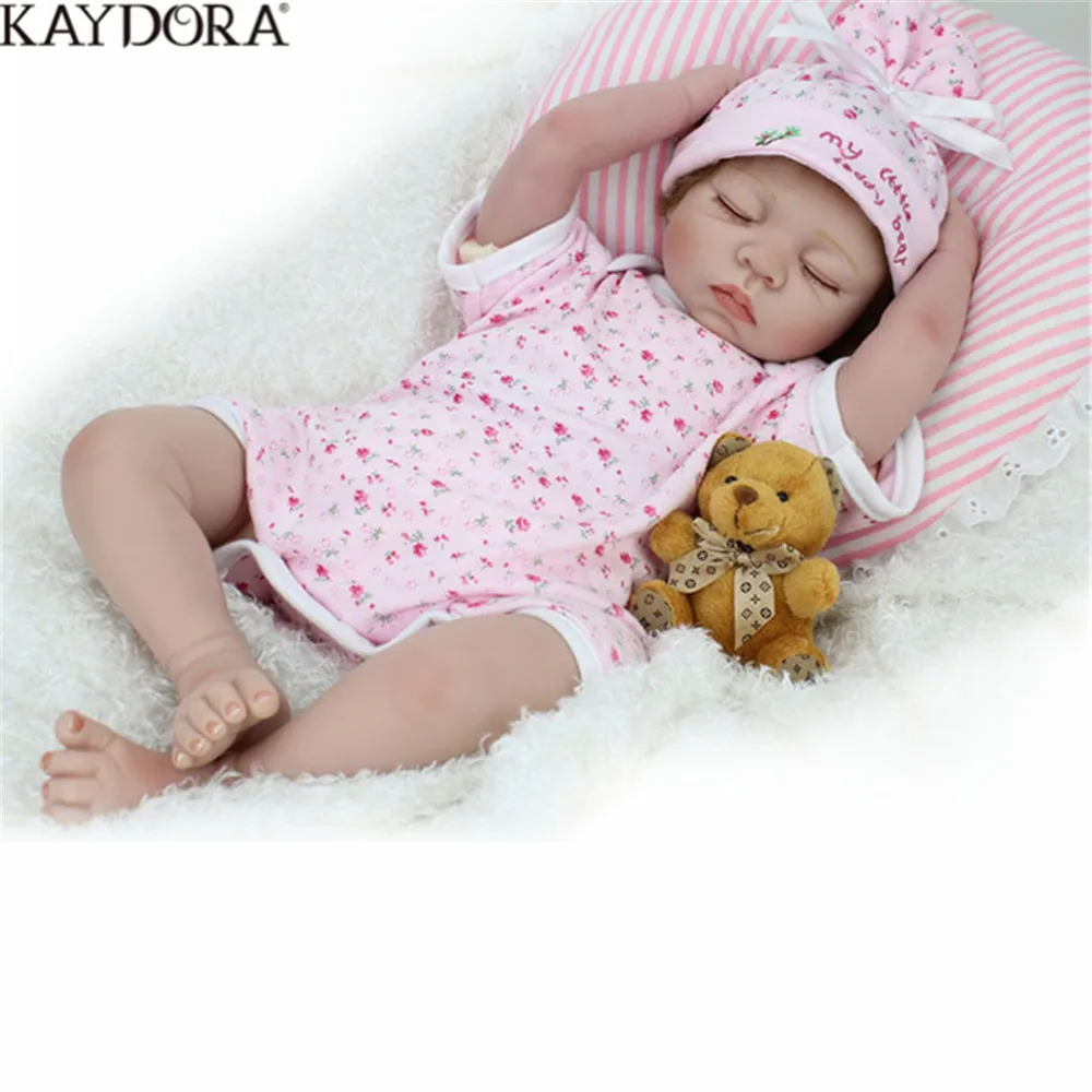 

KAYDORA 55cm Silicone Vinyl Reborn Baby Doll Toy Lifelike Reborn Doll Sleeping Toys For Girls Kids Promotion npk Collection