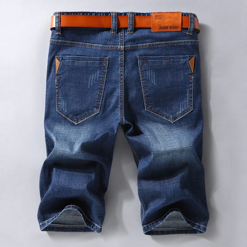 Men Denim Shorts 2019 Summer New Style Thin Section Elastic Force Slim Fit Short Jeans Male Brand Clothing Black Blue Men Denim Shorts 2019 Summer New Style Thin Section Elastic Force Slim Fit Short Jeans Male Brand Clothing Black Blue