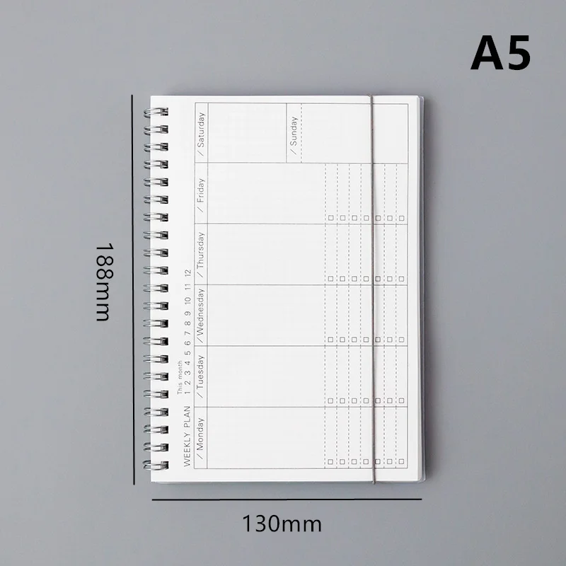 Kawaii порядок дня блокнот 365 ежедневный Еженедельный ежемесячный годовой календарь планировщик организатор расписание журнал книги школа A5 - Цвет: A5 Weekly plan