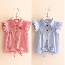 Summer 2016 Korean version of the new women s sleeve stripes fly baby shirt shirt tx