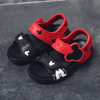 

Children Sandals Summer Boy Girls Sandals Disney Mickey Minnie Cartoon Pattern Beach Shoes Casual New Style Student Slippers